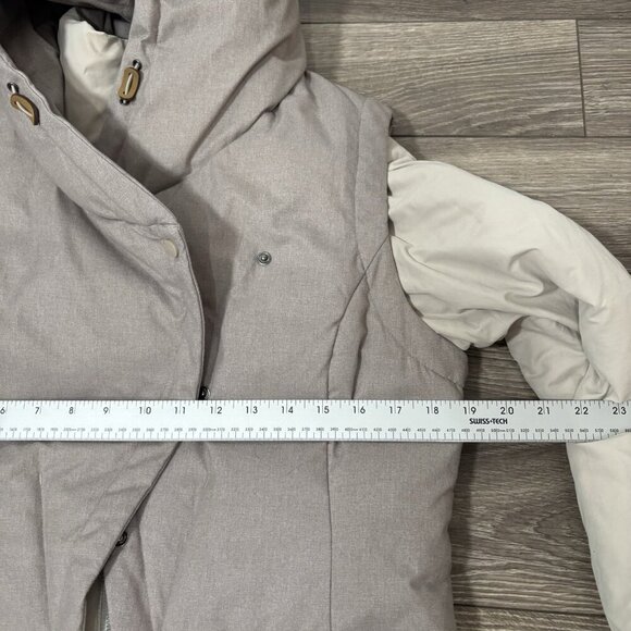 FIG Down Filled Womens Winter Long Jacket Oslo Parka Coat Beige Gray Hooded Snow - Picture 6 of 16